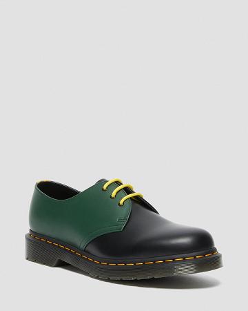 Black Women's Dr Martens 1461 Contrast Smooth Leather Oxfords Shoes | CA 345YXF